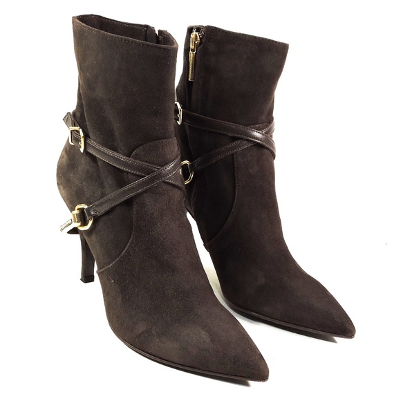 THE SELLER 🇮🇹 WOMEN'S BROWN SUEDE COMFORT FASHION ANKLE BOOTIES - Picture 2 of 7